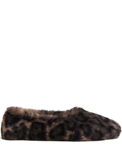 Apparis Magda leopard-pattern flat slippers Brown MAGDALEOPARDFLATSLIPPER
