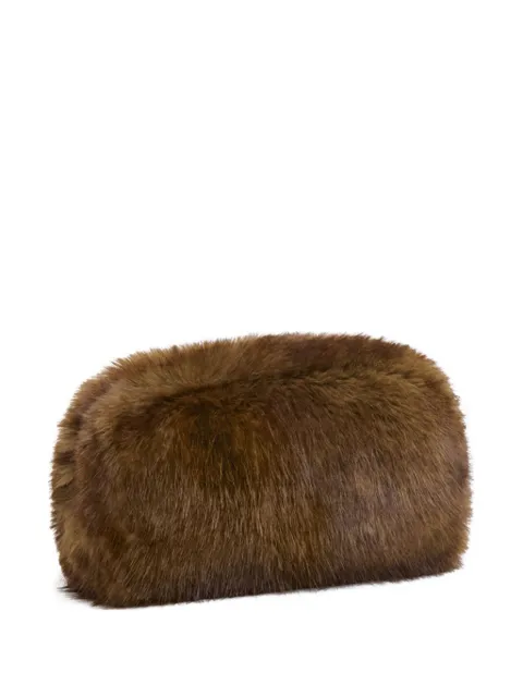 Apparis Jumbo Noor zip clutch bag Brown NOORMINKPOCHETTE