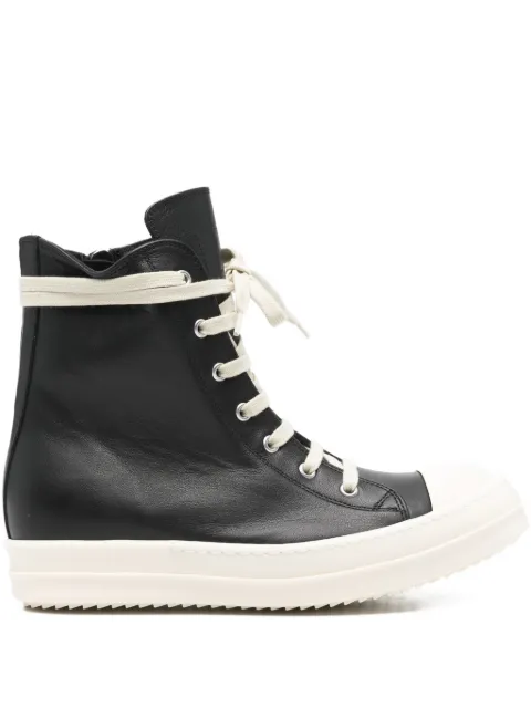 Rick Owens lace-up leather sneakers Black RP01F6890LCO