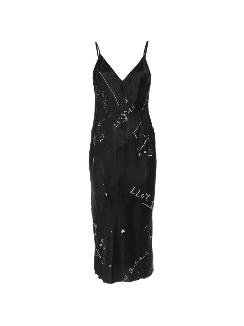 Rick Owens printed slip midi dress Black RP01F6545KP1