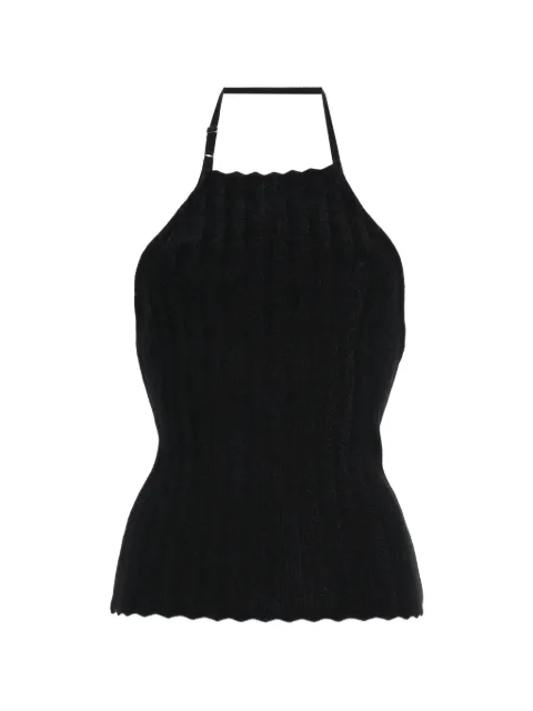 Jacquemus scalloped-edge halterneck top Black TOW00874AK00307