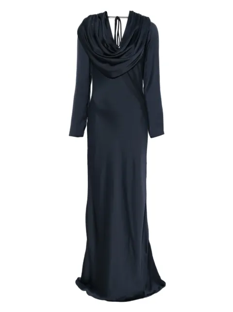 ROTATE BIRGER CHRISTENSEN cowl-neck tie maxi dress Black 1154392318