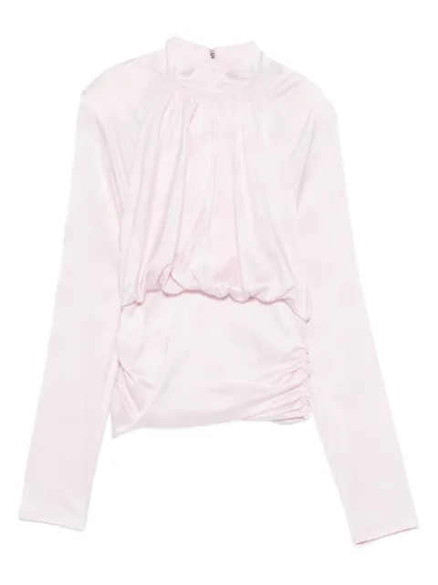 ROTATE BIRGER CHRISTENSEN floral-jacquard long-sleeve blouse Pink 1160661809