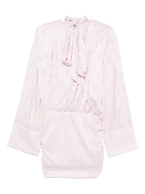 ROTATE BIRGER CHRISTENSEN LS bow ruched mini dress Pink 1160641809