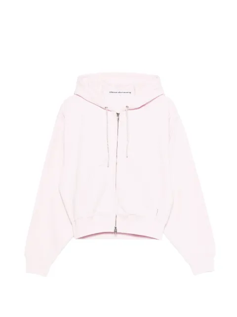 Alexander Wang crystal drawcord hoodie Pink 1CC2262779