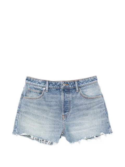 Alexander Wang distressed logo bite shorts Blue 4DC2264164