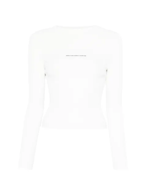 Alexander Wang knit logo long-sleeve T-shirt White 1KC2261036