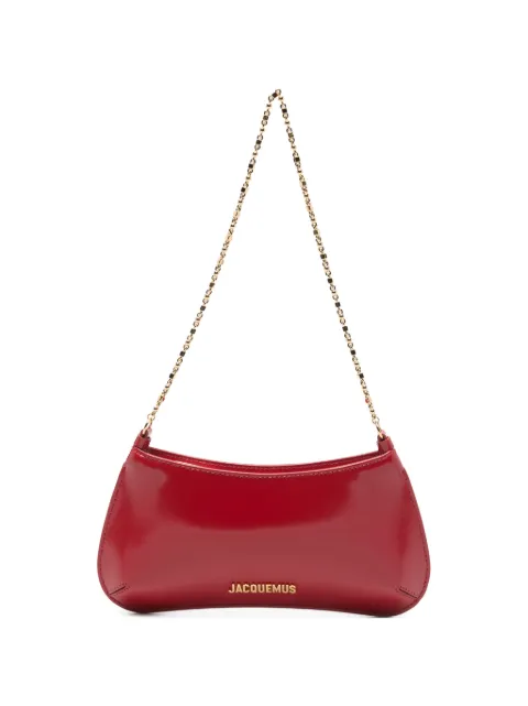 Jacquemus small Bisou Chaîne patent-finish chain-link shoulder bag Red BAW00404BC18A01