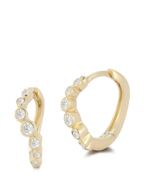 Mateo bezel-cut diamond earrings Gold 14KTDIAMONDBEZELWAVEHUGGIES