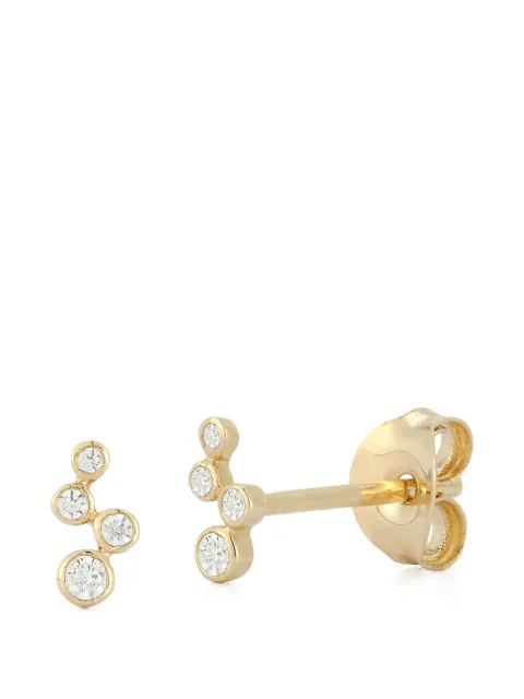Mateo bezel-cut diamond earrings Gold 14KTDIAMONDWAVEBEZELSTUDS