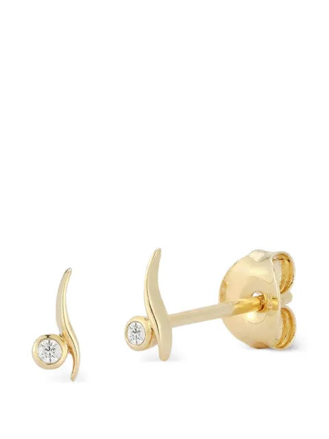 Mateo Point Wave diamond earrings Gold DIAMONDPOINTWAVESTUDS