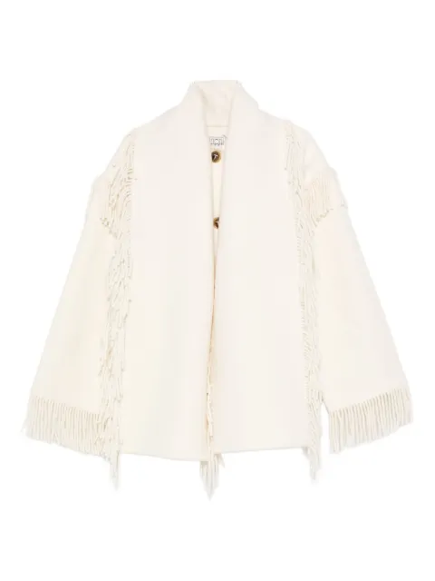 TOTEME fringed mantel jacket Neutrals 254WRO0242FB0471264