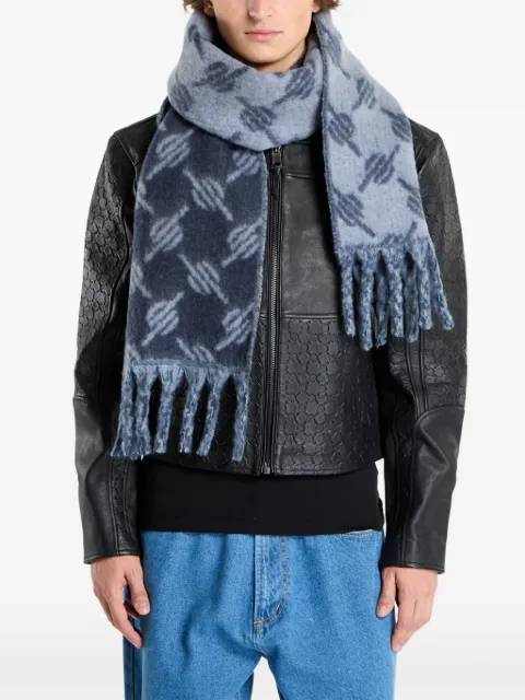 Daily Paper fringed pattern scarf Blue 2521093
