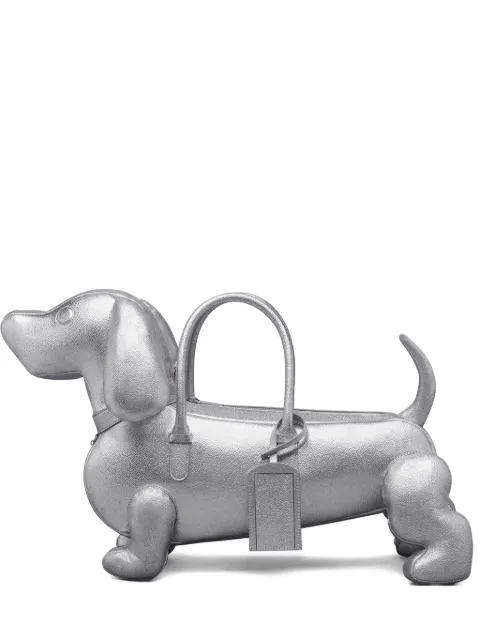 Thom Browne Hector leather tote bag Silver MAG050S00198