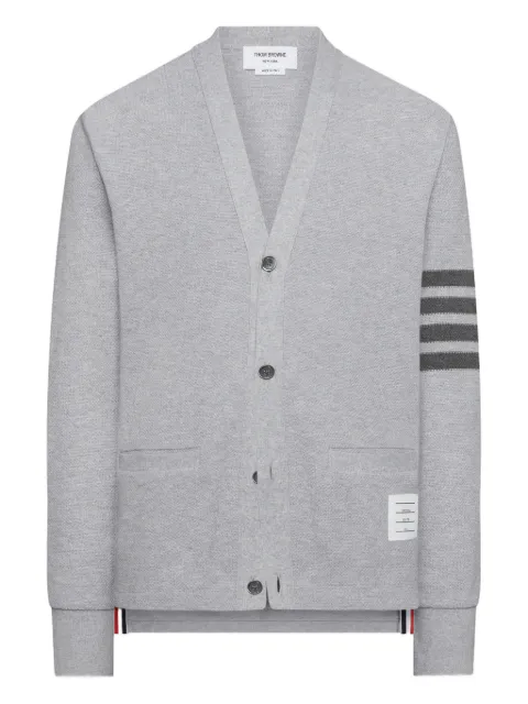 Thom Browne textured pique 4-Bar cardigan Grey MJT554AJ0248