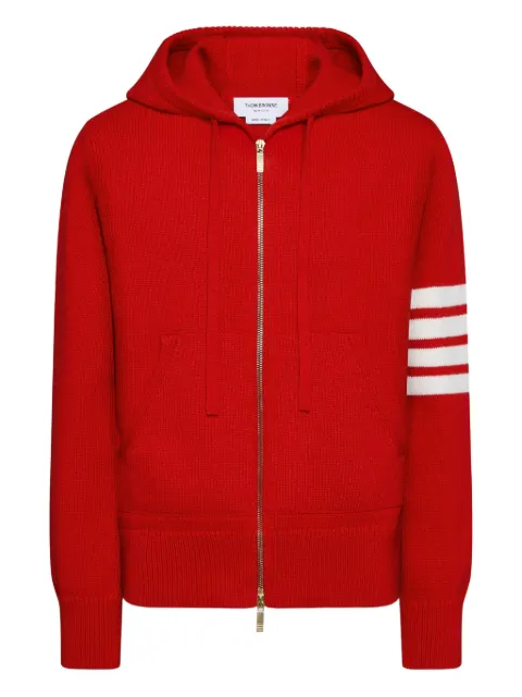 Thom Browne Hector intarsia-knit zip-up hoodie Red MKT022AY1029600