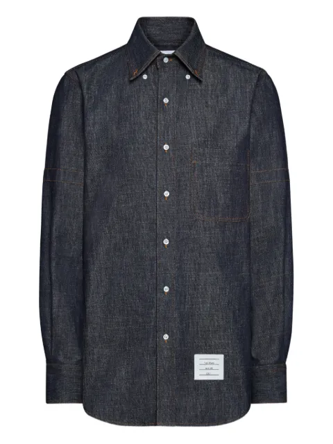 Thom Browne denim armband long-sleeve shirt Blue MWL435SF1105