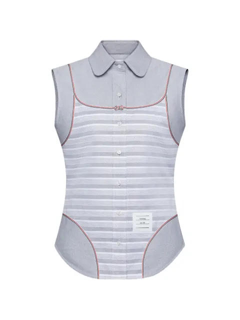 Thom Browne striped sleeveless shirt Grey FLL217CF0313PS26415
