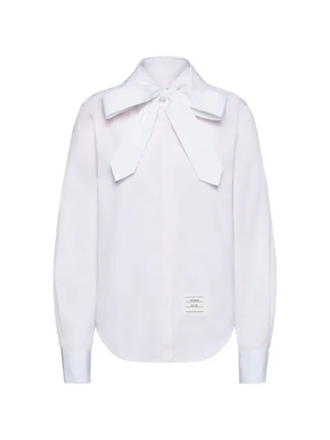 Thom Browne stripe bow blouse Pink FLL219CF1137