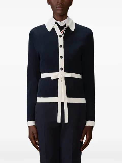 Thom Browne bow-detail cardigan Blue FKJ120AY3037
