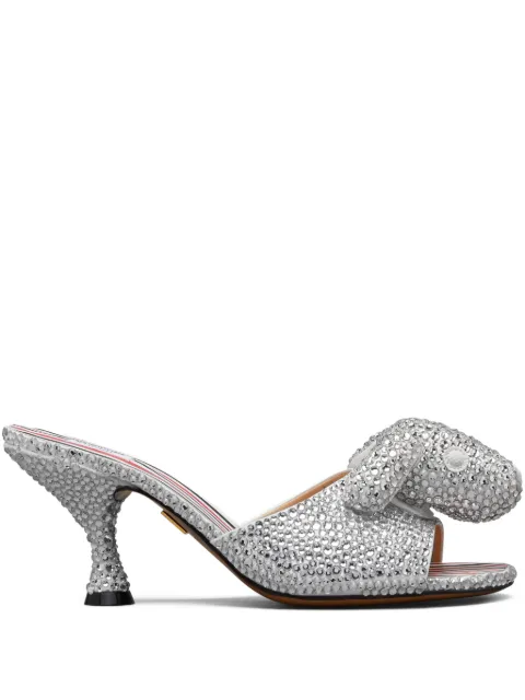 Thom Browne crystal Hector mules 75mm Silver FFA005AE1241