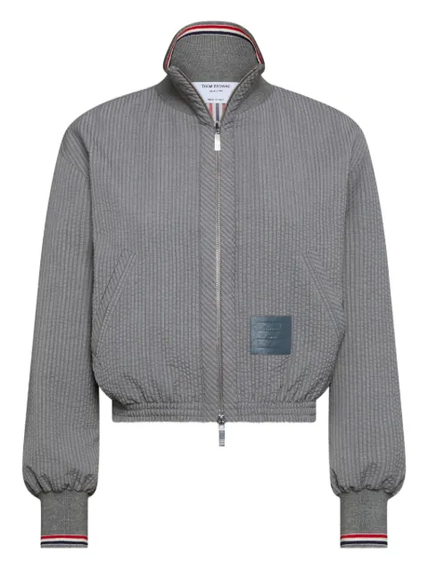 Thom Browne zip-fastening patch-detailed jacket Grey FBC952A06455