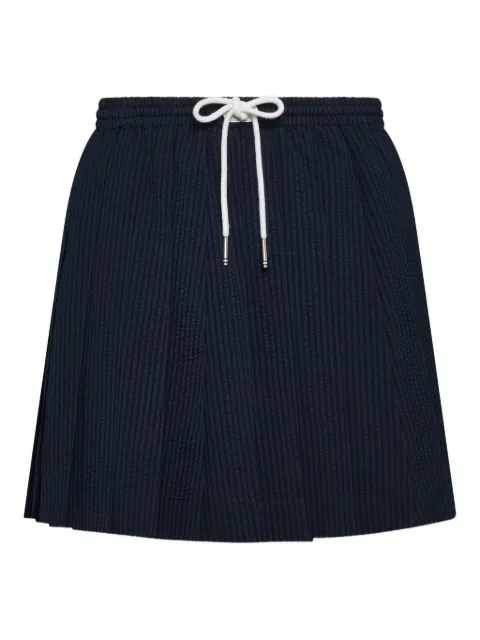 Thom Browne seersucker drawstring pleated mini skirt Blue FGCA42A06455