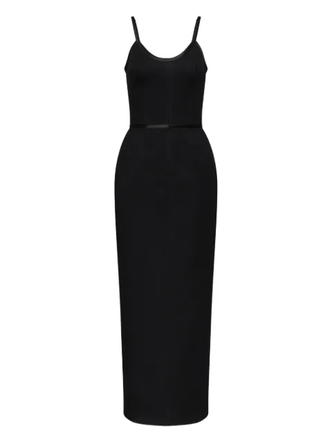 Thom Browne satin-detail tipped maxi dress Black FDSF43CF0955