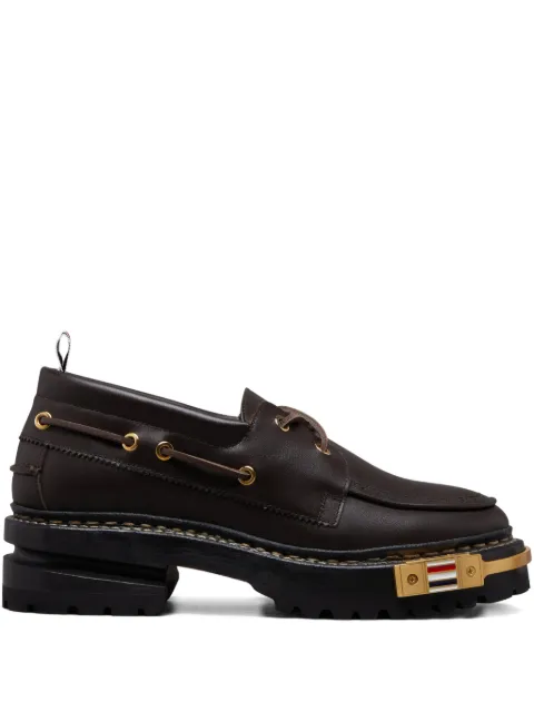 Thom Browne vitello calf hiking leather sole boat shoes Brown FFF012H05584