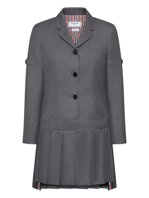 Thom Browne twill pleated mini dress Grey FDSF46O00626PS26035