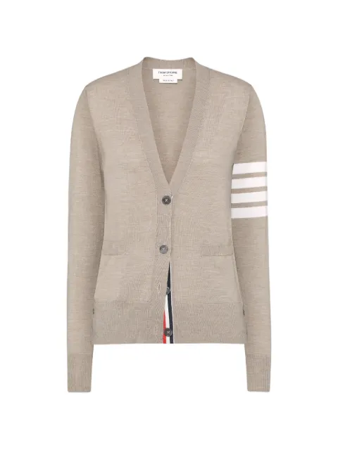 Thom Browne merino wool 4-bar relaxed fit V-Neck cardigan Neutrals FKC334AY1014