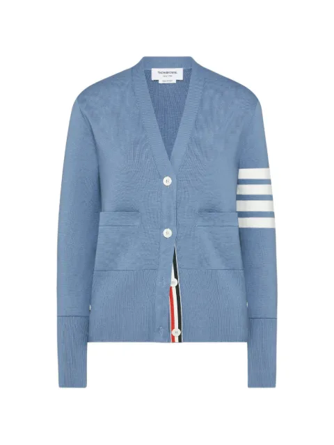 Thom Browne 4-Bar Milano V-neck cardigan Blue FKC207A00219