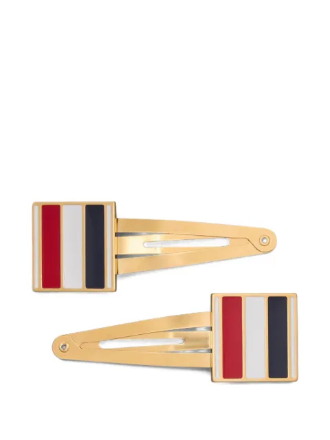 Thom Browne two-pair RWB flag hair clips Gold FHA009A03639