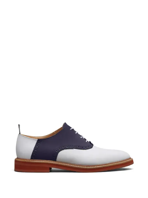 Thom Browne nubuck rubber sole saddle shoes White MFC002B07394