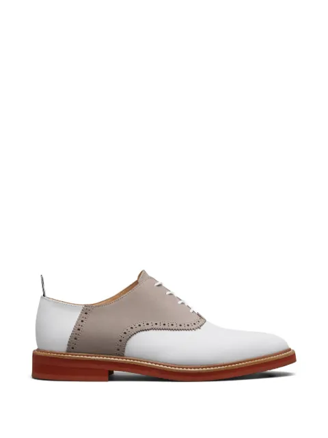 Thom Browne nubuck rubber sole saddle shoes White MFC002B07394