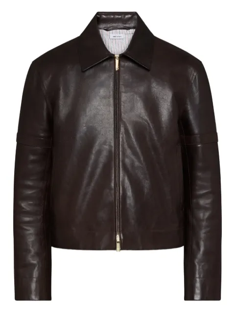 Thom Browne leather jacket Brown MJO257XL0171