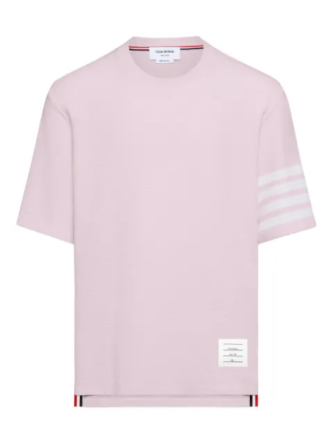 Thom Browne textured piqué 4-Bar tee Pink MJS296AJ0248