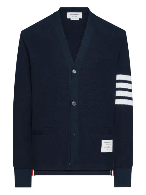 Thom Browne V-neck logo patch cardigan Blue MJT554AJ0248