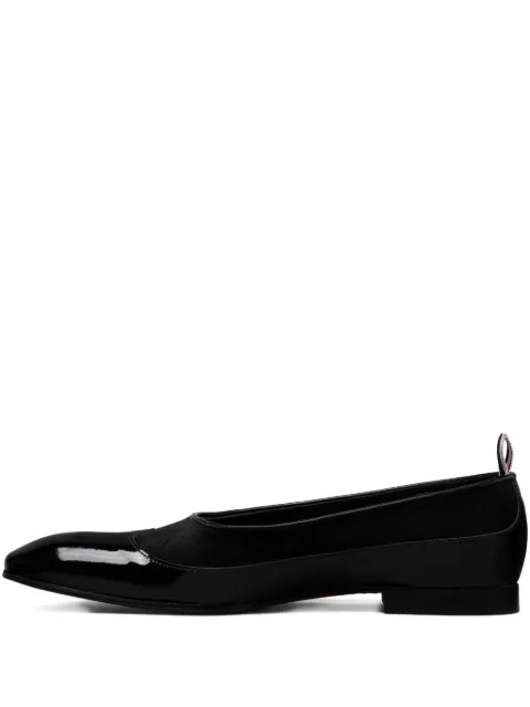 Thom Browne soft patent calf suede opera ballerina Black MFD288DL0161