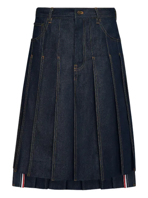 Thom Browne selvedge pleated five-pocket skirt Blue MGU005SF1101PS26415