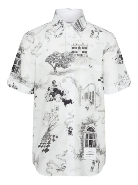 Thom Browne toile-print short-sleeve shirt White MWS239AF1127
