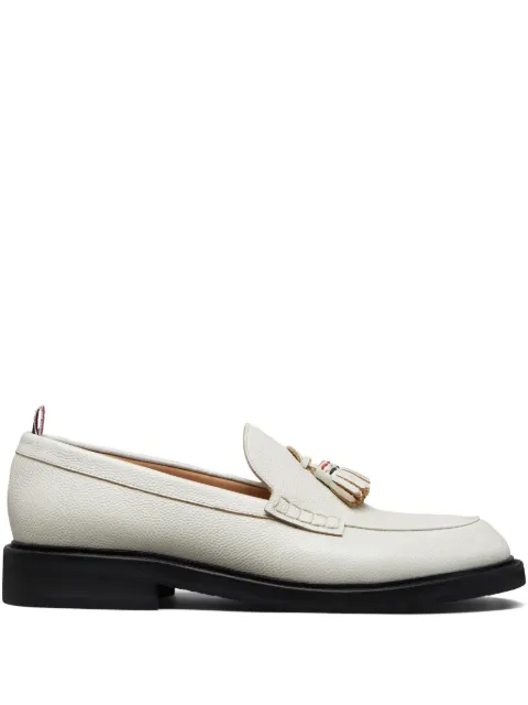 Thom Browne pebble grain rwb rubber sole tassel loafers Neutrals MFL069B00198
