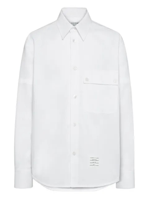 Thom Browne armband-detail chest-pocket shirt White MWL430O00185