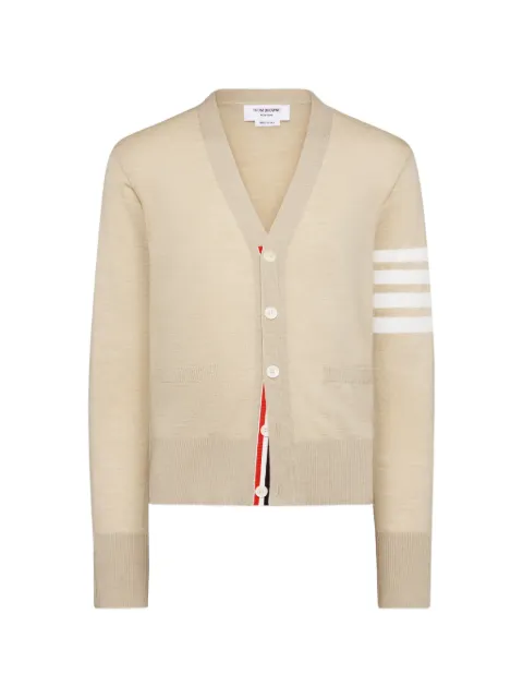 Thom Browne merino wool 4-Bar classic V-neck cardigan Neutrals MKC002AY1014