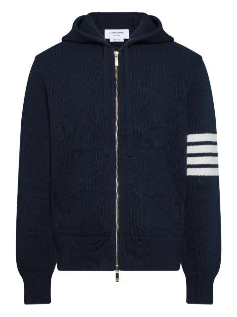 Thom Browne lunar new year intarsia 4-bar stripe-detail hoodie Blue MKT024AY1029415