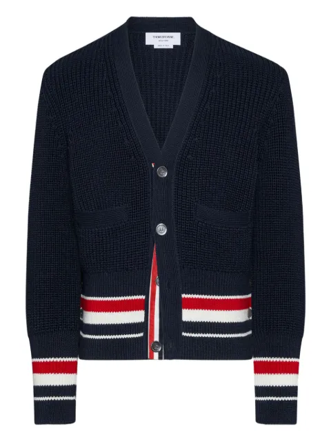 Thom Browne button-fastening V-neck cotton cardigan Blue MKC629AY3062