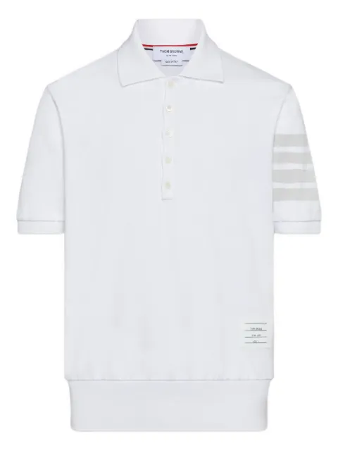Thom Browne garment overdyed jersey 4-Bar polo White MJP236AJ0253