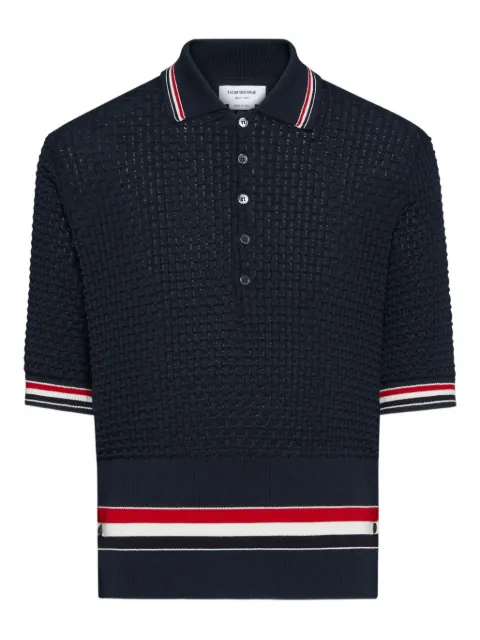 Thom Browne stripe polo shirt Blue MKP155AY3009
