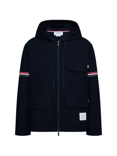 Thom Browne stripe-detail hooded jacket Blue MJT567AJ0250