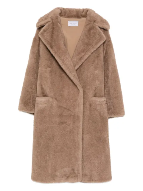 Forte Dei Marmi Couture logo-lettering coat Brown 25WF756603682